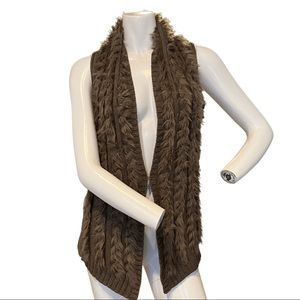 Mayoral Chic - Long Line Knit Cardigan Sweater & Faux Fur Vest - size Teen 12